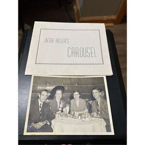 Vintage 1950s Couple Dinner Portrait 5x7 Ephemera Photo Retro B&W USA